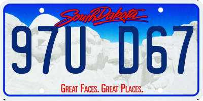 SD license plate 97UD67