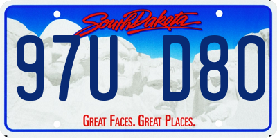 SD license plate 97UD80