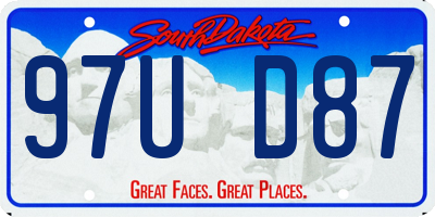SD license plate 97UD87