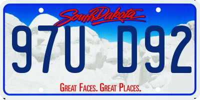 SD license plate 97UD92