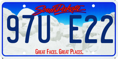 SD license plate 97UE22
