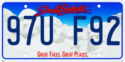 SD license plate 97UF92