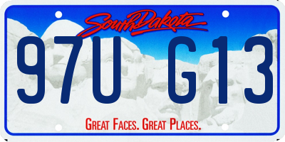 SD license plate 97UG13