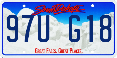 SD license plate 97UG18