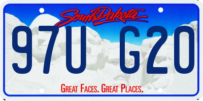 SD license plate 97UG20