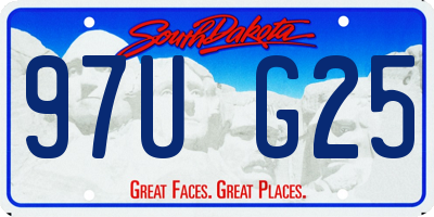 SD license plate 97UG25