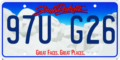 SD license plate 97UG26