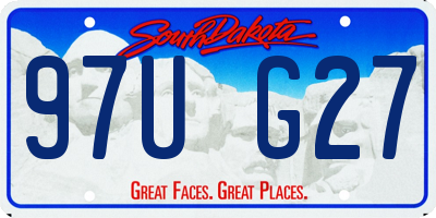SD license plate 97UG27
