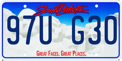 SD license plate 97UG30