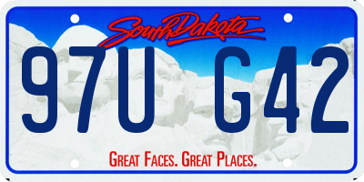 SD license plate 97UG42