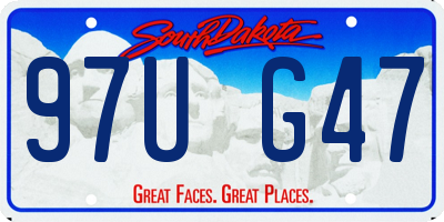 SD license plate 97UG47