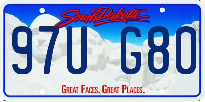 SD license plate 97UG80