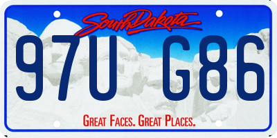 SD license plate 97UG86