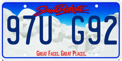 SD license plate 97UG92