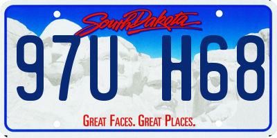 SD license plate 97UH68