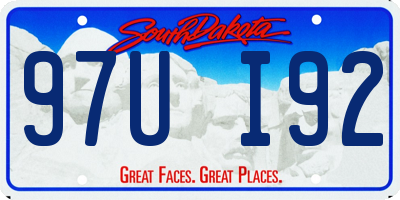 SD license plate 97UI92