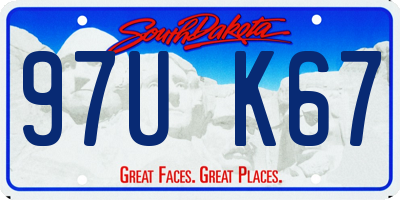 SD license plate 97UK67