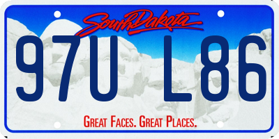SD license plate 97UL86