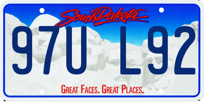 SD license plate 97UL92