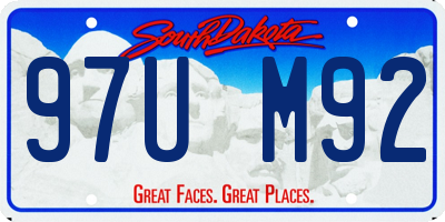 SD license plate 97UM92