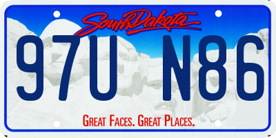 SD license plate 97UN86