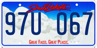 SD license plate 97UO67