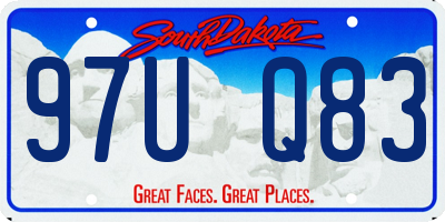 SD license plate 97UQ83