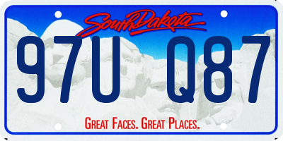 SD license plate 97UQ87