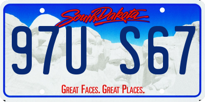 SD license plate 97US67