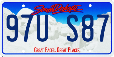 SD license plate 97US87