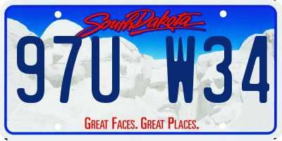 SD license plate 97UW34