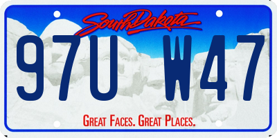 SD license plate 97UW47