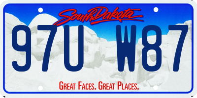 SD license plate 97UW87