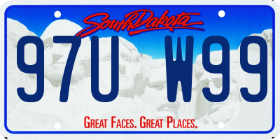 SD license plate 97UW99