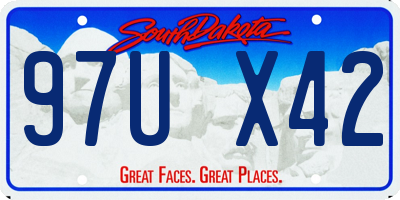 SD license plate 97UX42