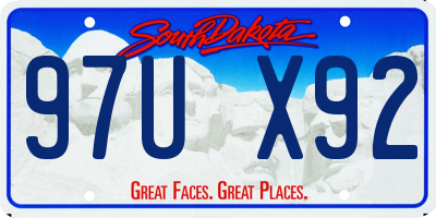 SD license plate 97UX92
