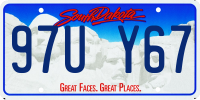 SD license plate 97UY67