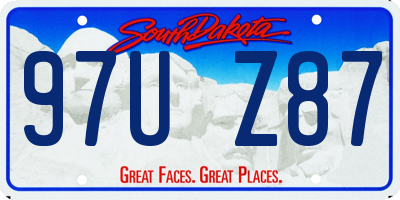 SD license plate 97UZ87