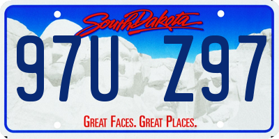 SD license plate 97UZ97