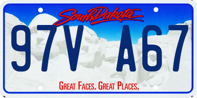 SD license plate 97VA67