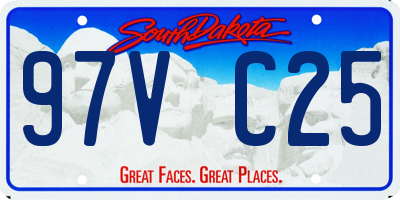 SD license plate 97VC25