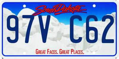 SD license plate 97VC62