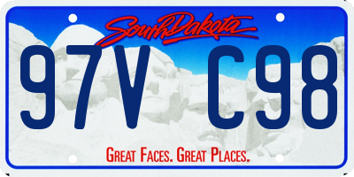 SD license plate 97VC98