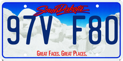 SD license plate 97VF80