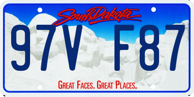 SD license plate 97VF87