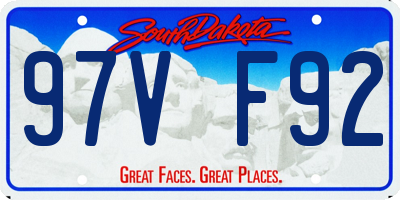 SD license plate 97VF92