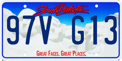 SD license plate 97VG13