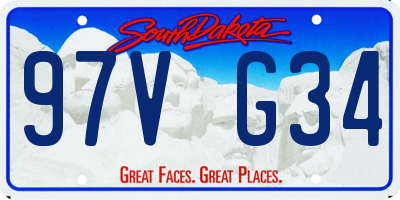 SD license plate 97VG34