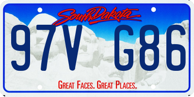 SD license plate 97VG86