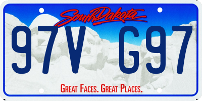 SD license plate 97VG97